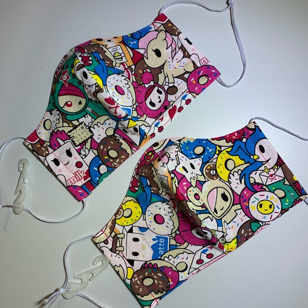 Tokidoki face mask with plastic hook